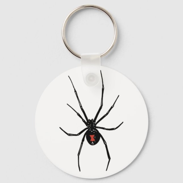 BLACK WIDOW SPIDER KEYCHAIN KEYRING (Front)