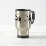 Black Widow Spider Original Drawing Art<br><div class="desc">Travel Commuter Mug coffee tea beverage drinking container printed with Black Widow Spider Original Drawing Art hand drawn graphic design artwork illustration by TheFabricSeal print on demand shop at Zazzle.com #ZazzleMade ©️Original. https://www.zazzle.com/store/thefabricseal Celebrate Halloween and Goth any time of the year with our cool looking black coloured with red marking...</div>