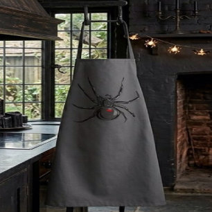 Black Widow Spider Original Drawing Art Apron