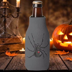 Black Widow Spider Original Drawing Art Bottle Cooler