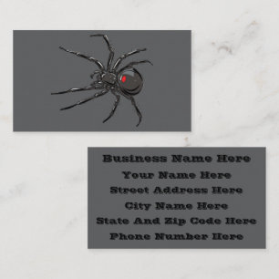 Black Widow Spider Original Drawing Art Business Card