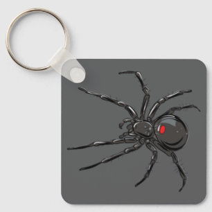 Black Widow Spider Original Drawing Art Key Ring