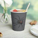 Black Widow Spider Original Drawing Art  Paper Cups<br><div class="desc">Paper Cup Set printed with Black Widow Spider Original Drawing Art hand drawn graphic design artwork illustration by TheFabricSeal print on demand shop at Zazzle.com #ZazzleMade ©️Original. https://www.zazzle.com/store/thefabricseal Celebrate Halloween and Goth any time of the year with our cool looking black coloured with red marking widow species spider drawing custom...</div>