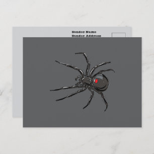 Black Widow Spider Original Drawing Art Postcard