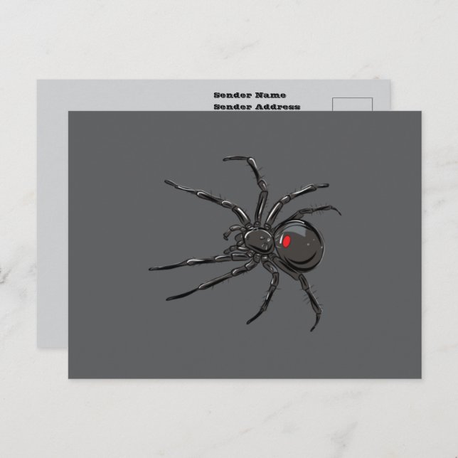 Black Widow Spider Original Drawing Art  Postcard (Front/Back)