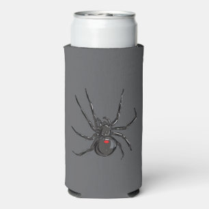 Black Widow Spider Original Drawing Art  Seltzer Can Cooler