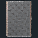 Black Widow Spider Original Drawing Art  Throw Blanket<br><div class="desc">Throw Blanket decorative home decor furnishing accessory printed with Black Widow Spider Original Drawing Art hand drawn graphic design artwork illustration by TheFabricSeal print on demand shop at Zazzle.com #ZazzleMade ©️Original. https://www.zazzle.com/store/thefabricseal Celebrate Halloween and Goth any time of the year with our cool looking black coloured with red marking widow...</div>