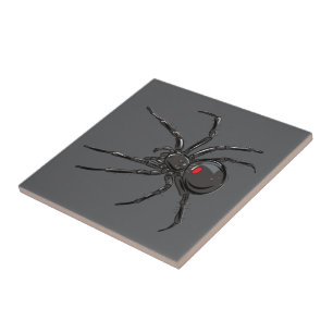 Black Widow Spider Original Drawing Art  Tile