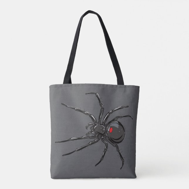 Black Widow Spider Original Drawing Art Tote Bag (Back)