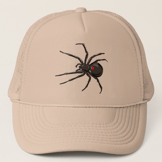 Black Widow Spider Original Drawing Art Trucker Hat (Front)