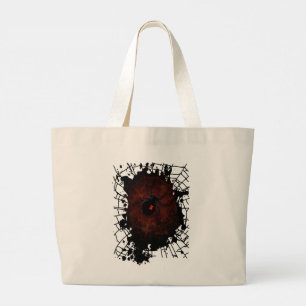 Black Widow Spider Paint Splatter Web Gothic Bold  Large Tote Bag