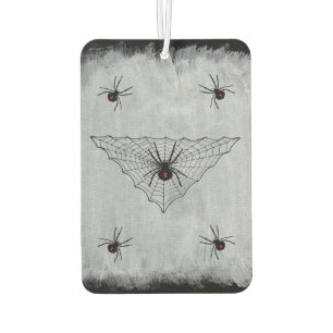 Black Widow Spider Web Halloween Gothic Car Air Freshener