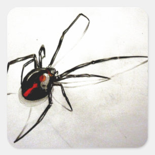 Black widow square sticker