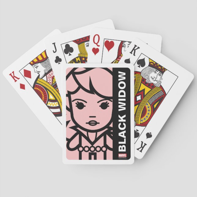 Black Widow Stylised Line Art Playing Cards (Back)