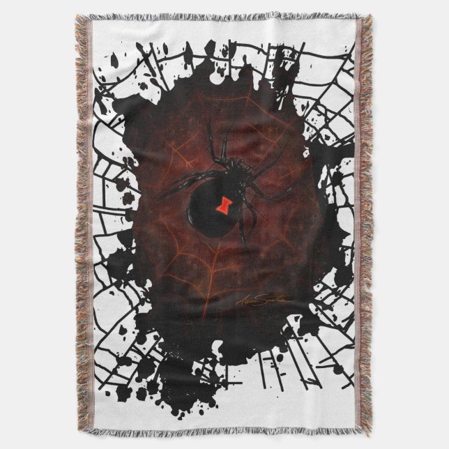 Black Widow Throw Blanket (Front Vertical)