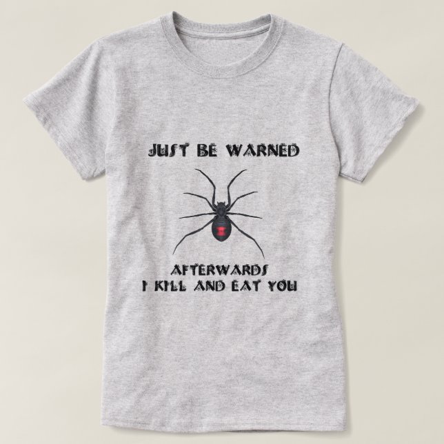 Black Widow Warning T-Shirt (Design Front)