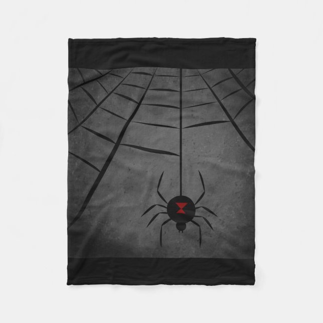 Black Widow Web Fleece Blanket (Front)