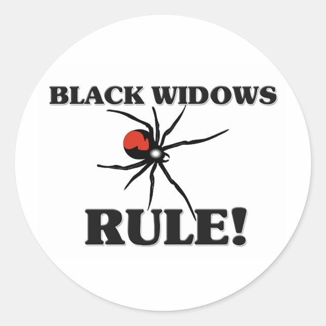BLACK WIDOWS Rule! Classic Round Sticker (Front)