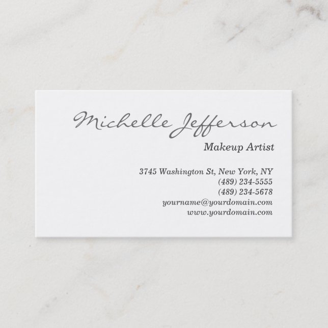 Black Wihte Grey Makeup Artist Business Card (Front)