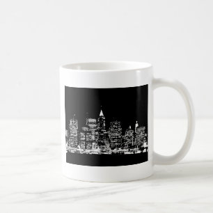 Black & Wihte New York City Night Coffee Mug