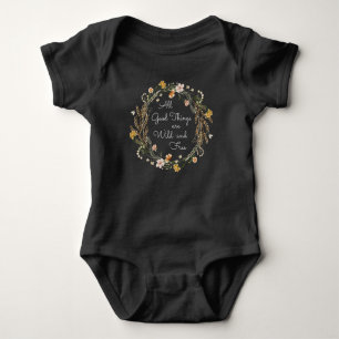 Black Wild and Free Baby Bodysuit