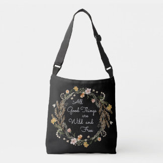 Black Wild and Free Cross Body Tote