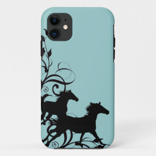Black Wild Horses iPhone 11 Case