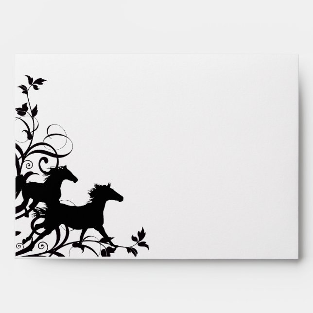 Black Wild Horses Envelope (Front)