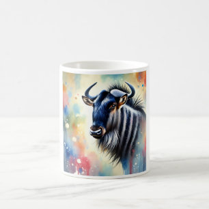 Black Wildebeest 110724AREF116 - Watercolor Coffee Mug