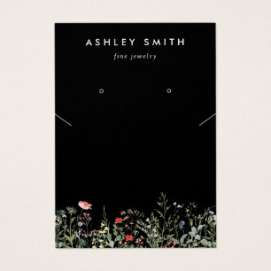 Black Wildflower Earring Necklace Display Card