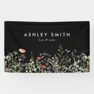 Black Wildflower Meadow Business Banner