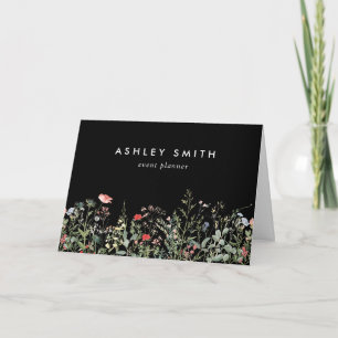 Black Wildflower Meadow Client Thank You Card