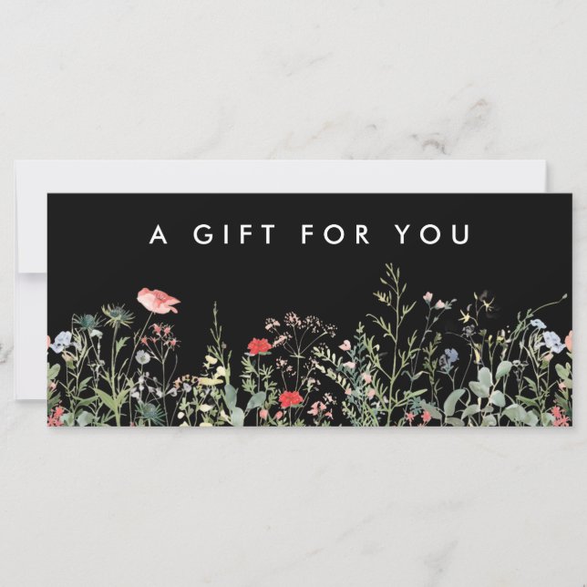 Black Wildflower Meadow Gift Certificate (Front)