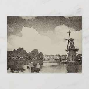 Black Windmill , Haarlem, Netherlands Postcard