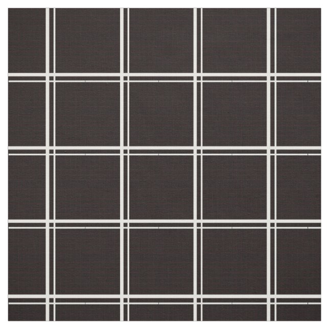 Black Windowpane Plaid Fabric (Swatch)