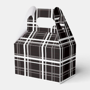 Black Windowpane Plaid Grid Stripes Pattern Design Favour Box