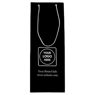 Black Wine Gift Bag   Custom Corporate Logo Design