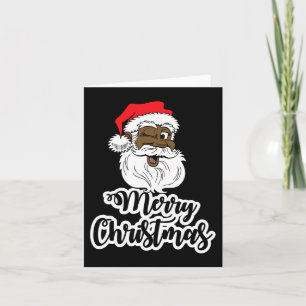 Black winking santa merry christmas african americ card