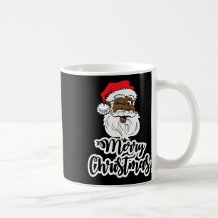 Black winking santa merry christmas african americ coffee mug