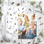 Black Winter Pinecone Merry Christmas Photo Holida Holiday Card<br><div class="desc">Looking for a beautiful and unique holiday card to send to your friends and family this year? Look no further than our Black Winter Pinecone Merry Christmas Photo Holiday Card! This simple and elegant card features your favourite full bleed mid to dark-toned photo, overlaid with 'Merry Christmas' in a popular...</div>