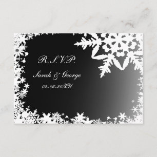 black winter wedding rsvp standard 3.5 x 5