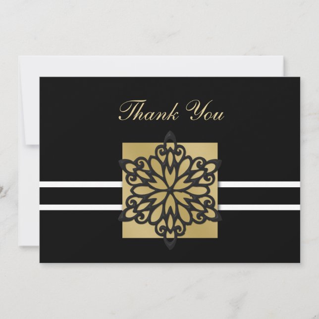 black winter wedding Thank You Invitation (Front)