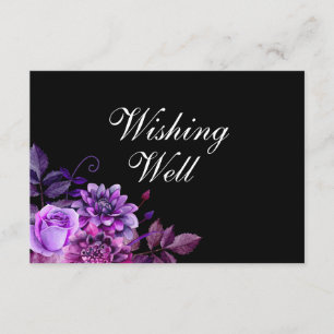 Black wishing well. Purple wedding insert card