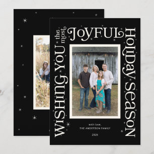 Black Wishing You the Most Joyful Season  Holiday Card