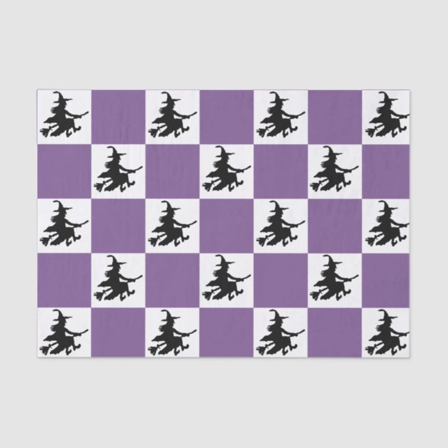Black Witches Chequered Tissue Paper (Front)