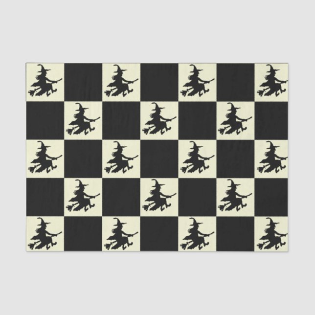 Black Witches Chequered Tissue Paper (Front)