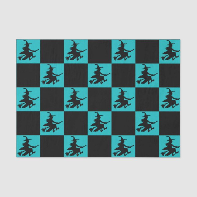 Black Witches Chequered Tissue Paper (Front)