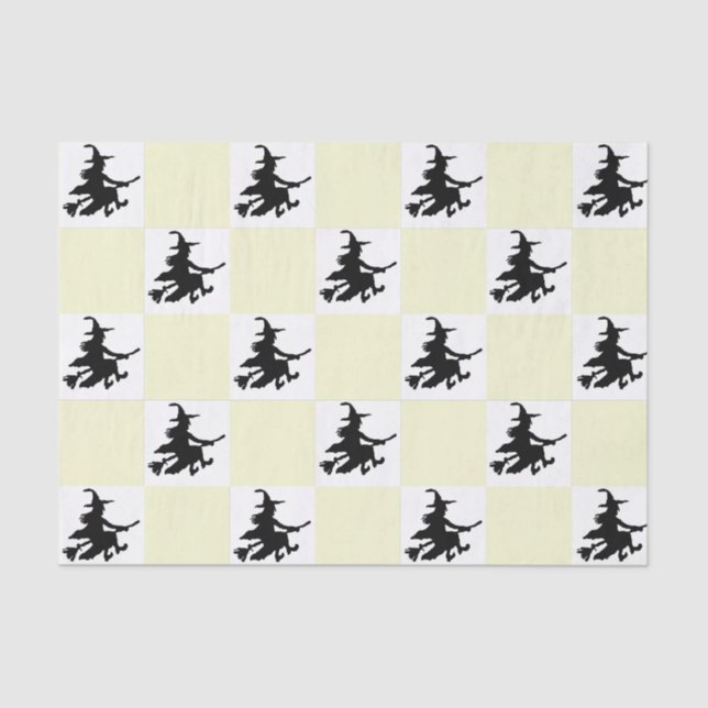 Black Witches Chequered Tissue Paper (Front)