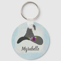 Black Witch's Hat with Flowers Personalised