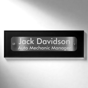 Black with A Dark Silver Label Plate -Personalized